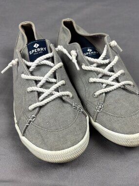 Sperry Gray Lounge Core Slip On Sneakers Women's Size 9 Lace up Casual